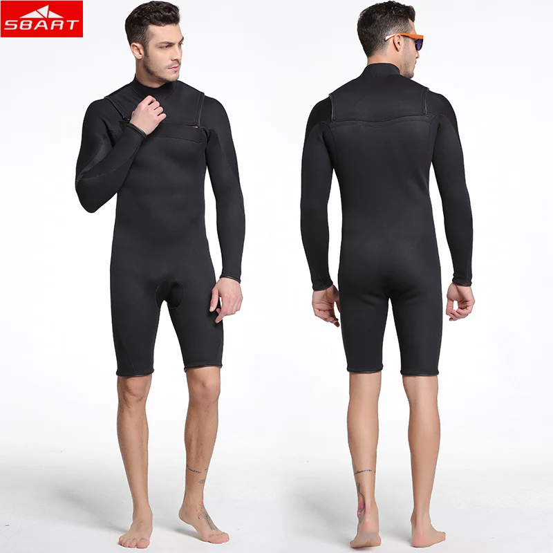 Мужской гидрокостюм с коротким рукавом Sbart 3 мм неопреновый свободный костюм для