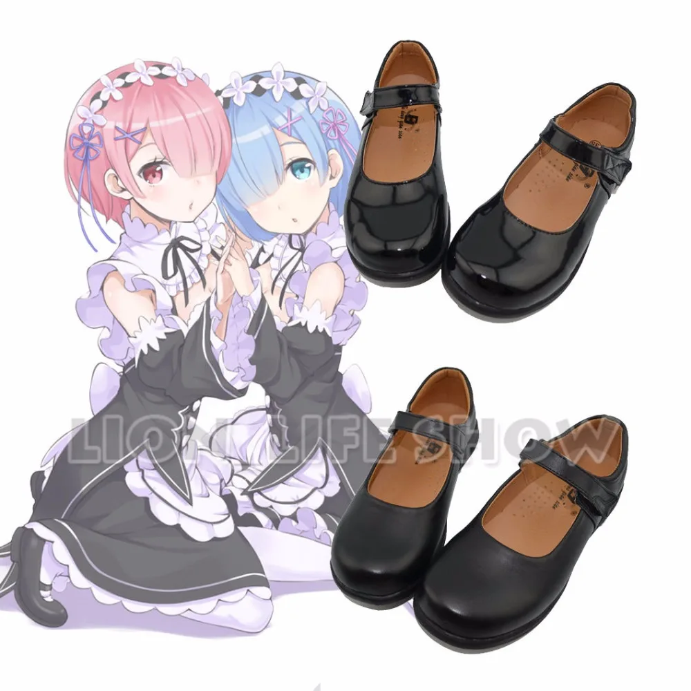 Женские кожаные туфли на низком каблуке Biamoxer Re: Zero kara Hajimeru Isekai Seikatsu Ram Rem Kasugano Sora