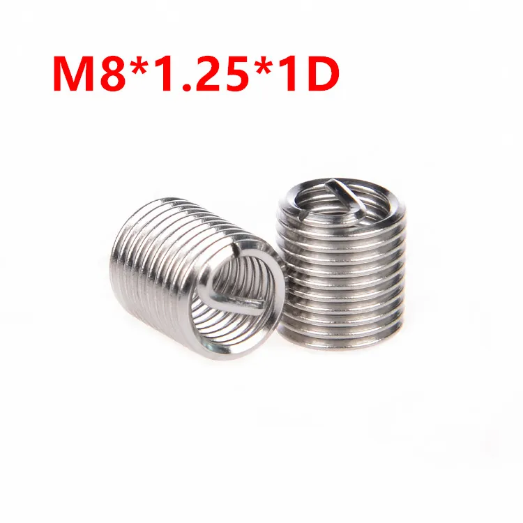 100 шт. M8* 1,25* 1D проволочная вставка, m8x1D проволочная муфта с винтовой нарезкой, M8 винтовая втулка Helicoil провода нитки ремонтные вставки SUS304