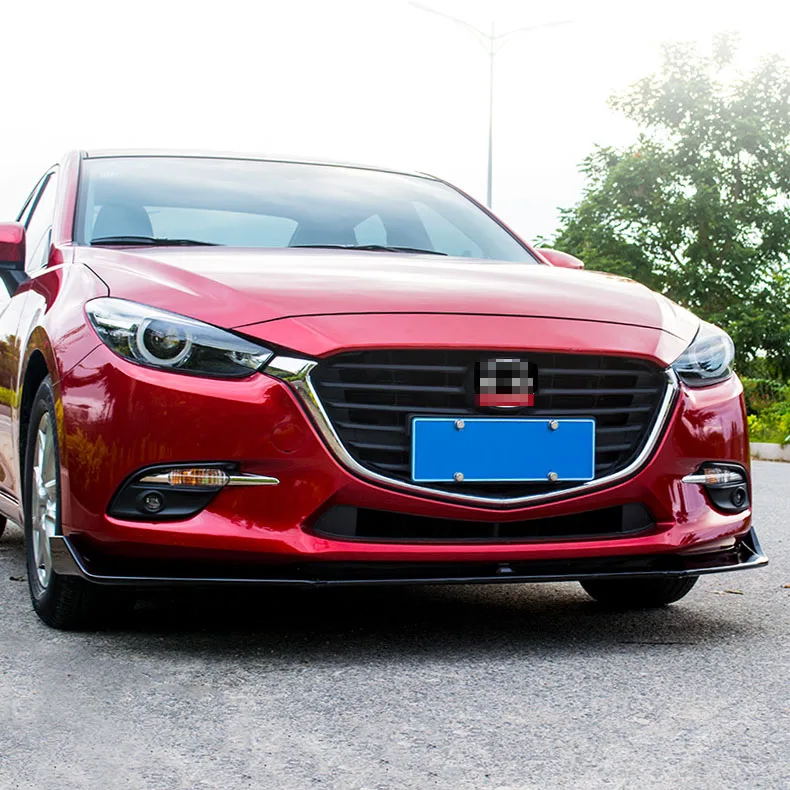 Авто аксессуары ABS черный Передний спойлер для губ подбородок 3 шт набор подходит для Mazda 3 Axela