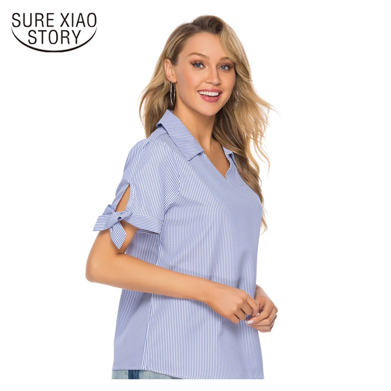 Blusas mujer de moda camisas mujer, Женские топы и блузки с кисточками и v-образным вырезом, Офисная женская шифоновая блузка, женские рубашки 4094 50