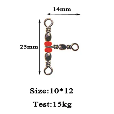Size10x12 20 шт./лот, 3 способа, латунный рыболовный катающийся баррель, поворотное кольцо, рыболовный крючок, леска, разъем с бусинами, рыболовные снасти, аксессуары PJ90 - Цвет: Size10x12