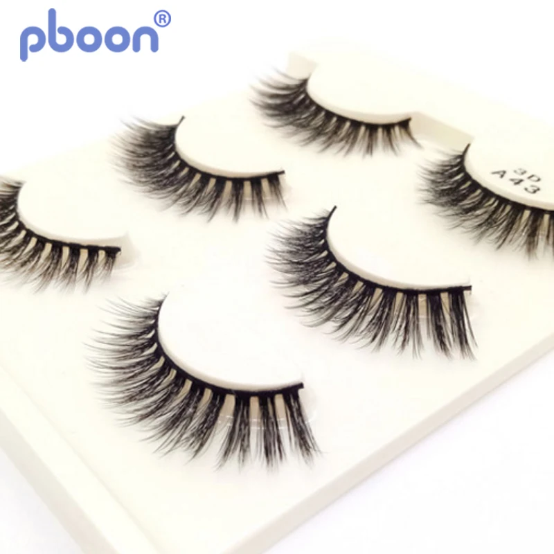 Pboon Eyelash Extension 3D Multilayered Eyelashes Full Strip Lashes 3 Pairs False | Красота и здоровье