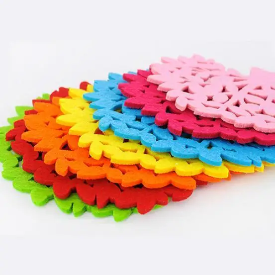 Горячие 1 шт. листья лягушка форма войлока подстаканник Нескользящая