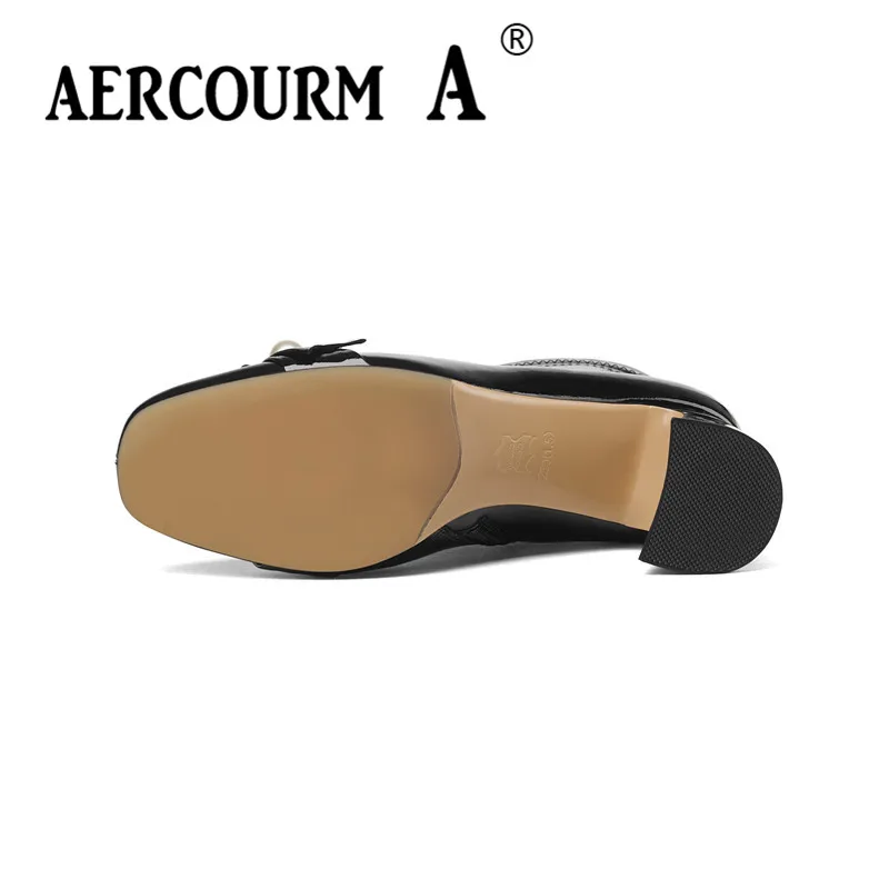 Aercourm A/женские зимние ботинки ботильоны женская обувь черного и белого цвета ботинки из лакированной кожи короткие плюшевые ботинки на среднем каблуке с молнией 34-43