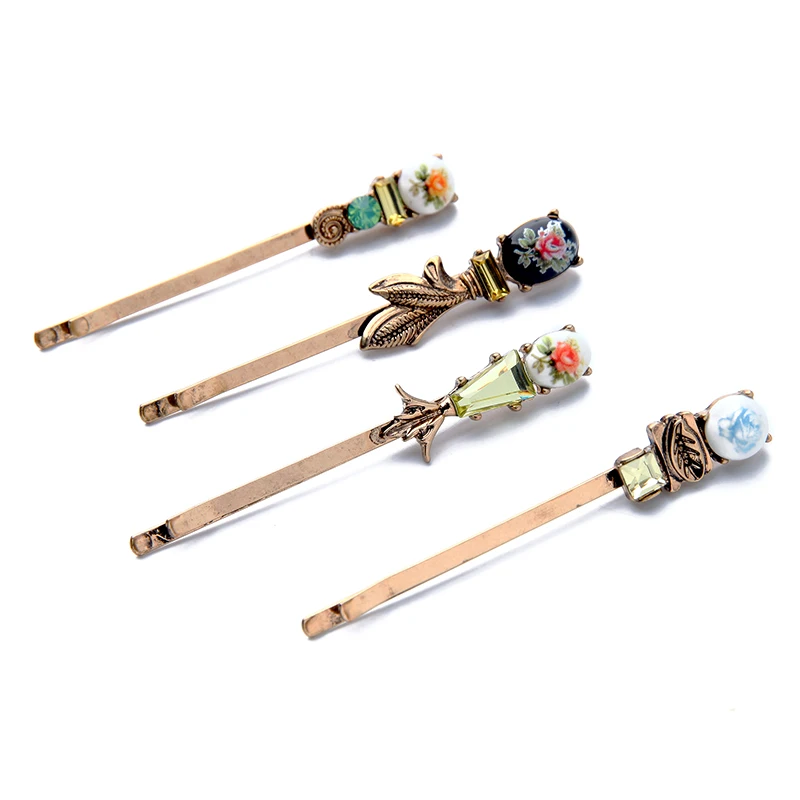 Модные женские заколки для волос с цветочным принтом в китайском стиле 4