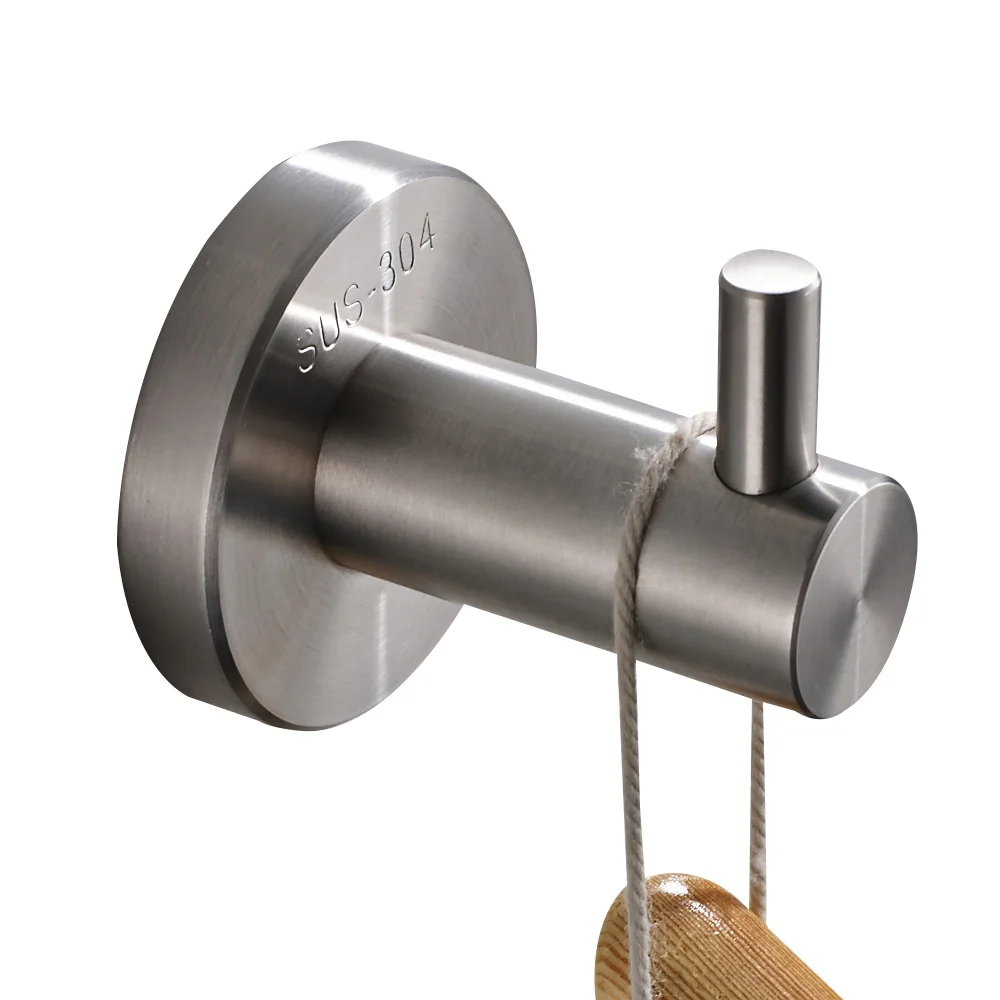 robe hook Leyden набор аксессуаров для ванной комнаты, матовый 304 нержавеющая сталь, одиночный держатель для полотенец, держатель для туалетной бумаги, наборы для ванной - Цвет: robe hook