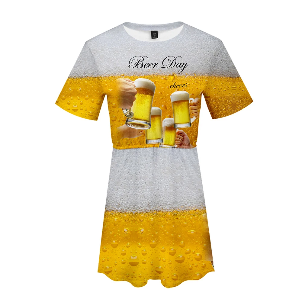 Beer day 3D dress Printed Women cute Dress Summer streetwear Dresses 2019 Hot Sale Girls Casual harajuku plus size xxl | Женская одежда