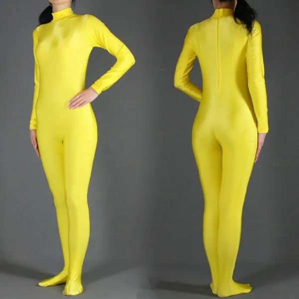 (SWH003) желтый комбинезон Zentai из спандекса Облегающий для всего тела костюм