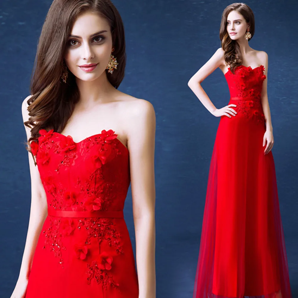 Мода 2016 sexy красный пром платья длинные бретелек с плеча молния назад кружева этаж