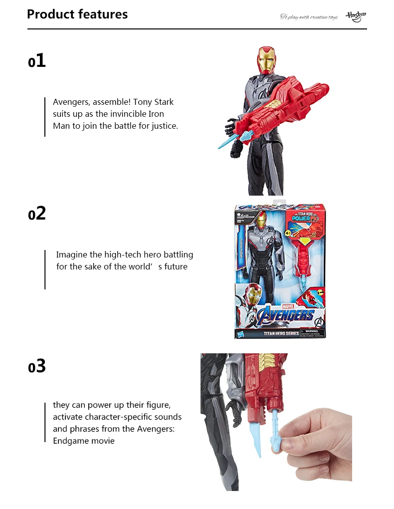 Hasbro Marvel Мстители 12 дюймов эндшпиль Titan Hero power FX Капитан Америка Железный человек Человек-муравей Капитан Marvel детская игрушка подарок
