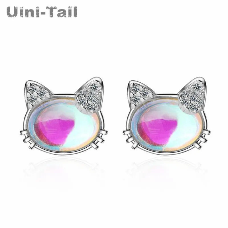 Женские гипоаллергенные серьги коты Uini Tail из серебра 925 пробы|Серьги-гвоздики| |