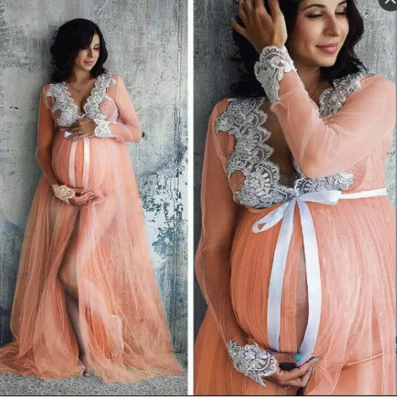 Pregnant Women Lace Dresses Maternity Photography Fancy Props Summer Photo Shooting Crochet | Мать и ребенок