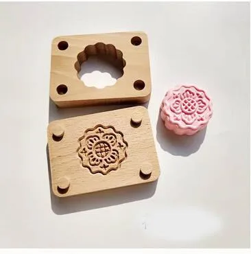 4 стиля Wwooden двухслойная форма для бисквита лунного торта Кондитерские DIY формы ручной работы мыло печенье Украшение для лунного пряника