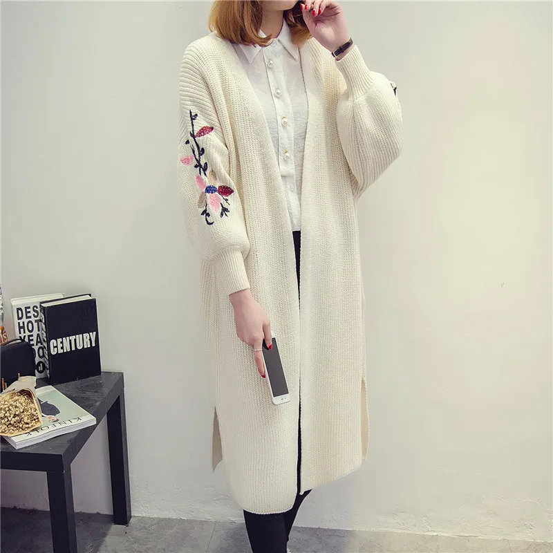 2017 Весенний новый свитер с маленькой вышивкой женский свободный кардиган F1732|loose
