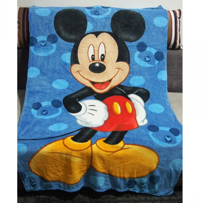 Disney Blue Mickey Mouse Coral Fleece Boys Summer Sleeping Cover Blanket Throw 100x140cm on Bed Sofa
