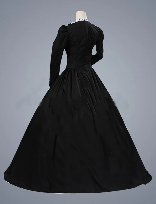 2017 высококачественное черное классическое платье с длинными рукавами в стиле