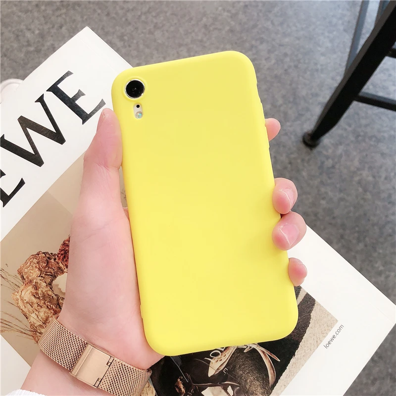 Wixcen простой однотонный желтый розовый Силиконовый чехол для Iphone XS Max XR