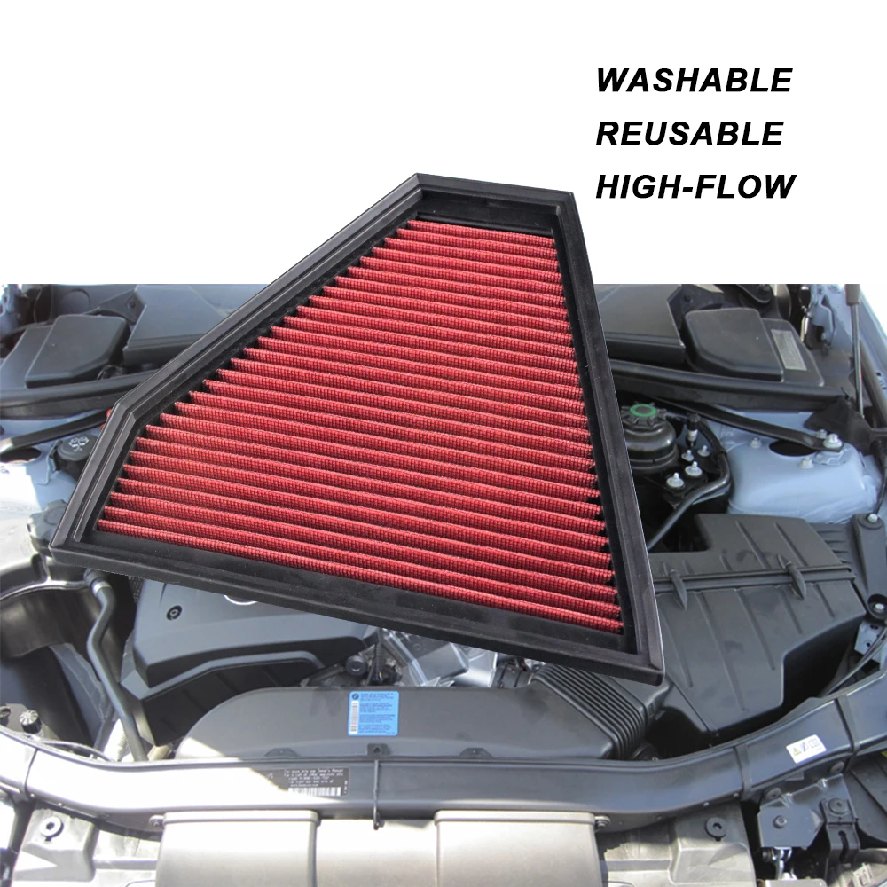 Фото R-EP Replacement Panel Air Filter for BMW E81 130 E90 E91 E92 E93 325 330 OEM 13717542294 Washable Reusable for High Power №2
