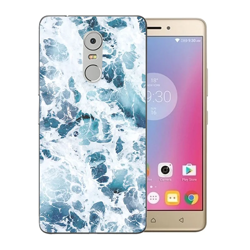 5 дюймов для Lenovo K6 Note Силиконовая задняя крышка Vibe цветной каменный узор мягкий