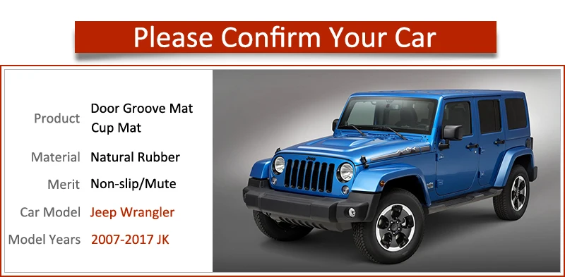4 шт. противоскользящие резиновые коврики для Jeep Wrangler JK 2007 2008 2009 2010 2011 2012 2013 2014 2016