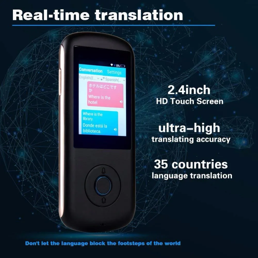 2 4 дюймов экран портативный мини Wi Fi Intelligent Instant Voice Translator 35 язык Traductor в режиме