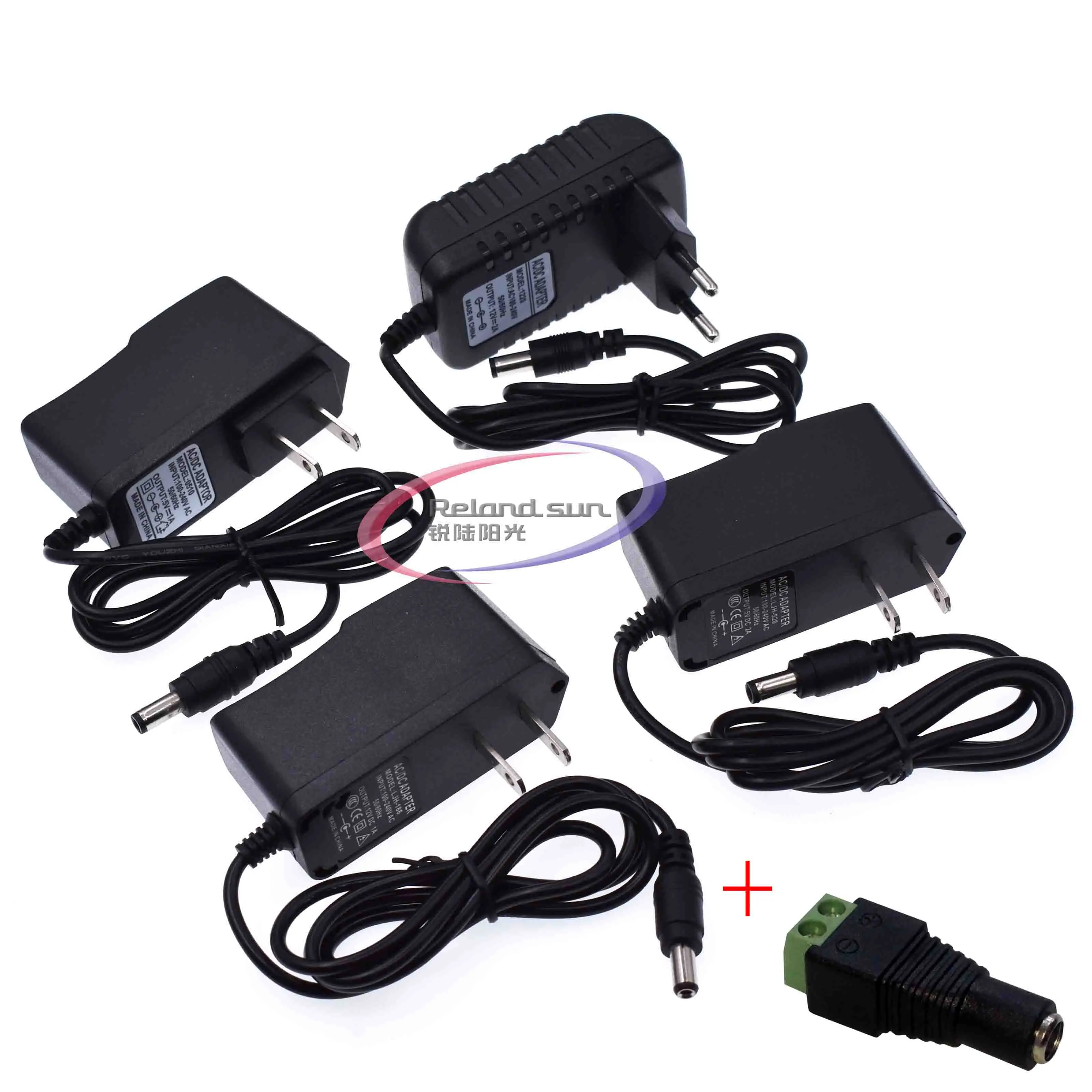 24W EU US Plug Driver Adapter AC 110V 220V to DC 12V 2A 5V 1A 5.5*2.1mm Power Supply Female Connector For LED Strip Converter