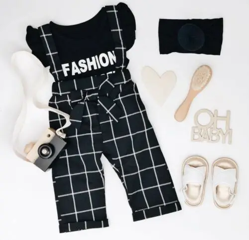 Комплект одежды из 2 предметов для маленьких девочек летняя футболка с рисунком +