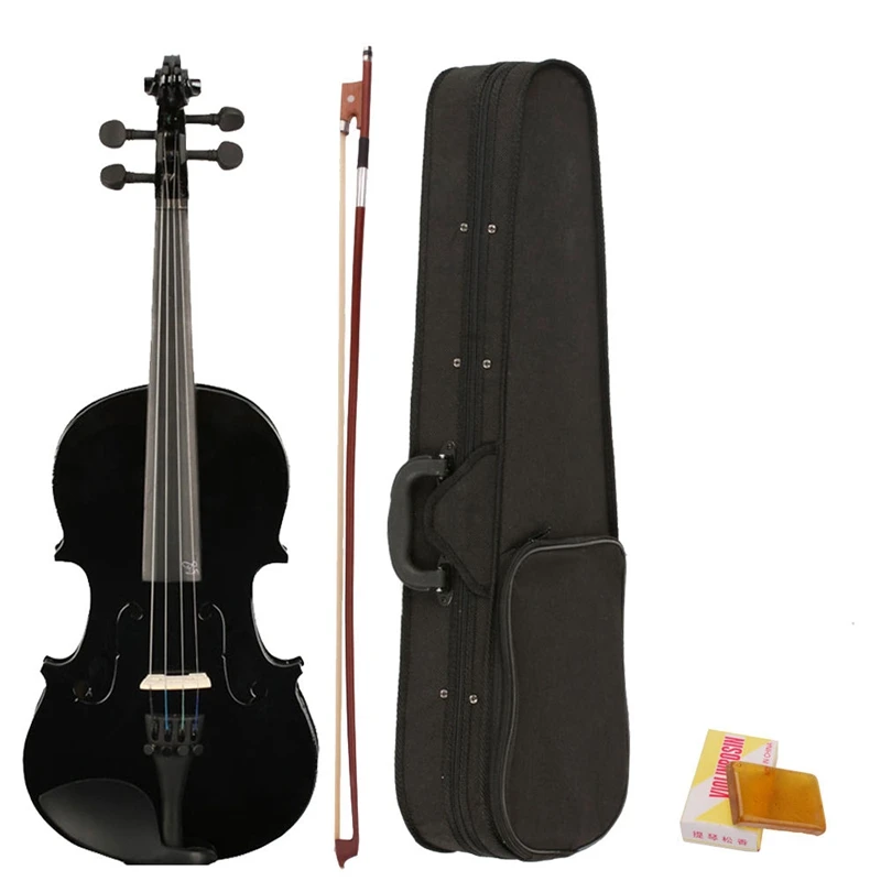 

4/4 Full Size Acoustic Violin Fiddle Black with Case Bow Rosin