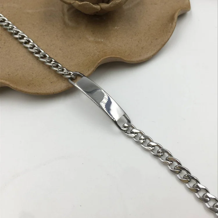 Титановый браслет с логотипом на заказ из нержавеющей стали подвесками