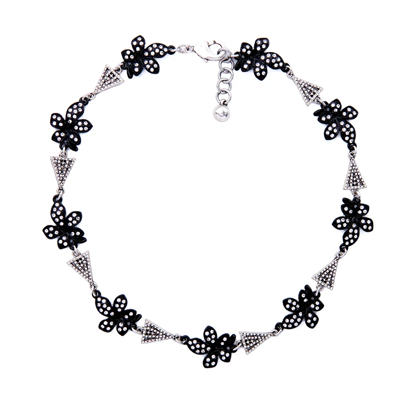 Модные черные кристаллы цветок ожерелье нового дизайна 2019 Aliexpress бренд ювелирное