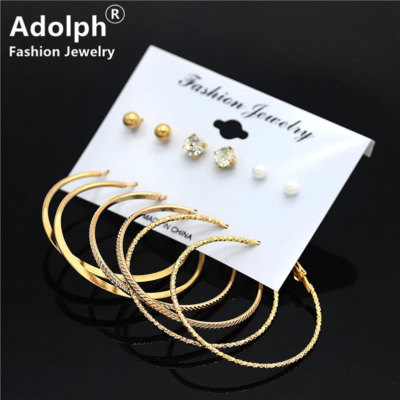 Женские акриловые серьги пусеты ADOLPH 2017|stud earrings set|earrings setball stud |