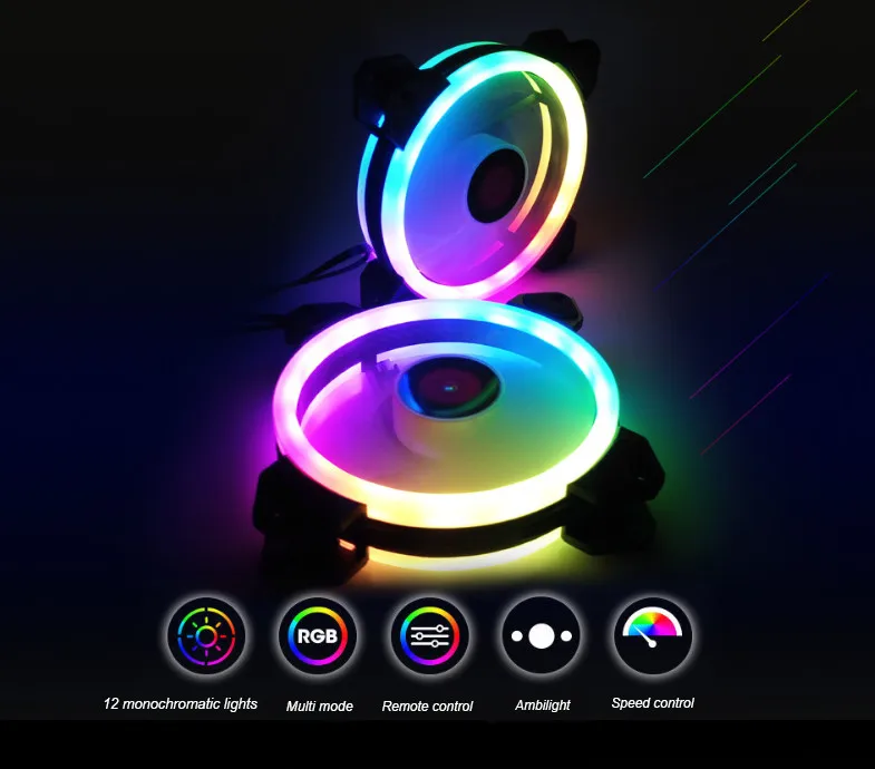 FormulaMod Fm-Fan01, цветная(RGB) ореолом/колесо вентилятора, d-типа 4 pin Интерфейс, 120x120mm вентилятор радиатора