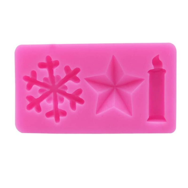 Рождественский снежинка Свеча & Star Форма силиконовая форма для выпечки в форме