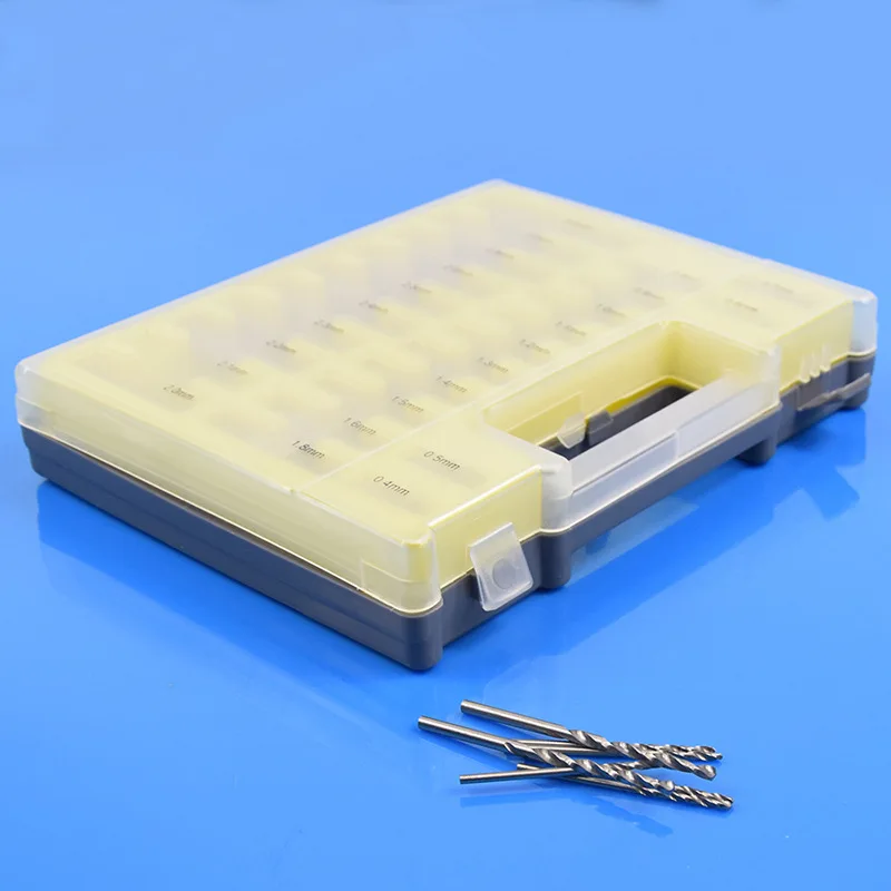 150PCS 0.4-3.2mm Drill Bit Set Small Precision with Carry Case Plastic Box Mini HSS Hand Tools Twist Kit |