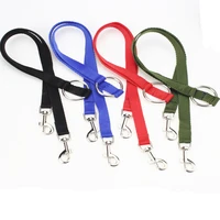 blue black red army green two dogs walking nylon leash pet double head coupler lead rope puppytraining restraint traction strap