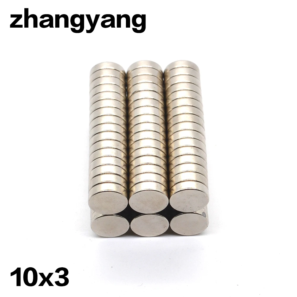 ZHANGYANG 25 шт. 10 мм x 3 мм сильные круглые цилиндрические магниты 10X3 Редкоземельные неодимовые Новые 10*3 художественные ремесленные соединения