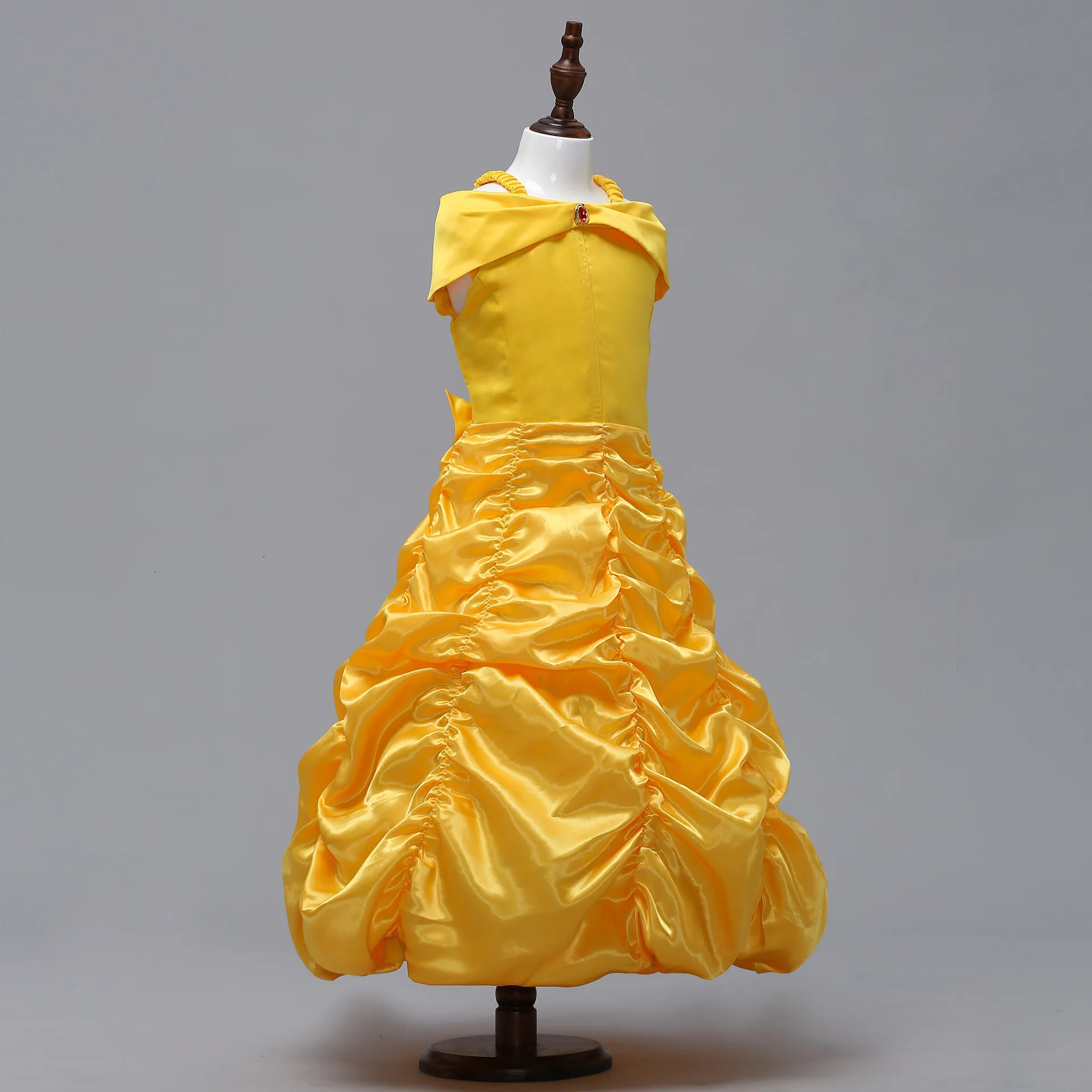 Beauty and the Beast Belle Cosplay Costume Princess Children's Dress Halloween Girls Masquerade Birthday Party Bow-knot |