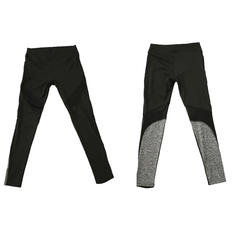 Женские сетчатые Спортивные Леггинсы набор для фитнеса йоги штаны эластичный