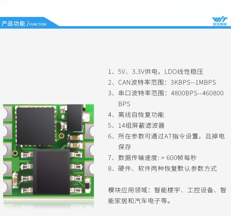 Ttl серийный к CAN Модуль датчика аксессуары передачи STM32 процессор высокая производительность