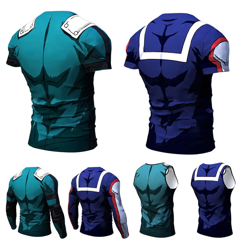 Новинка мужские летние футболки My Hero Академия Midoriya Izuku 3D Печать школьный колледж