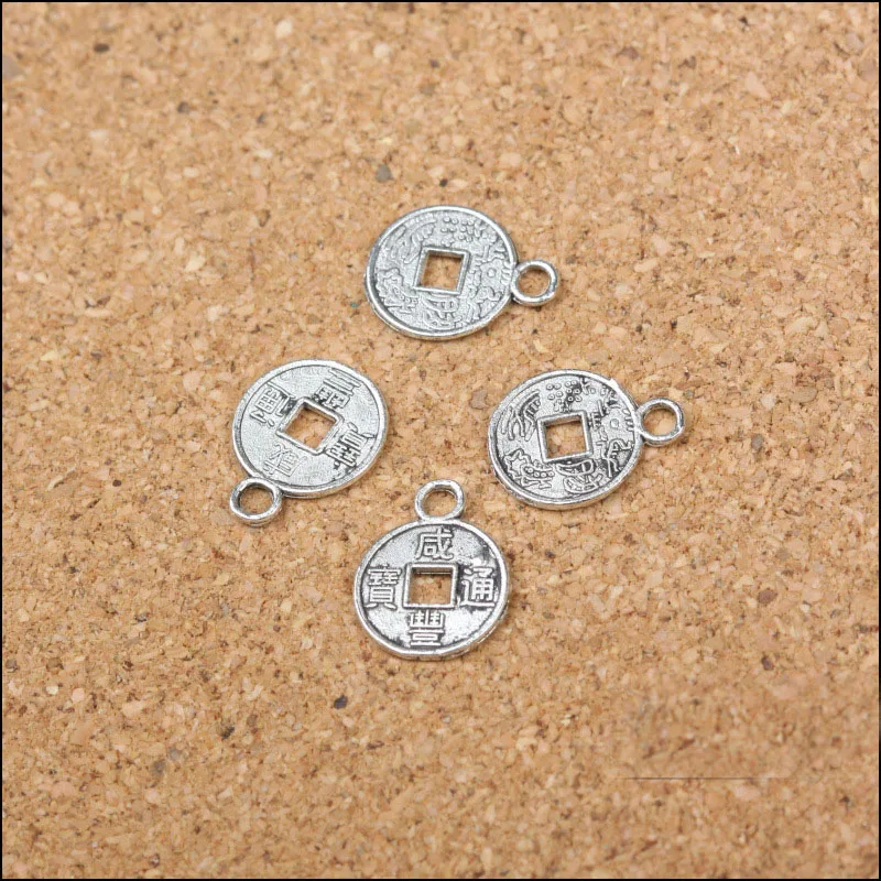 Круглая Посеребренная Очаровательная китайская старинная монета для