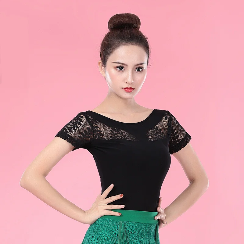 Женский кружевной топ с коротким рукавом и открытой спиной для