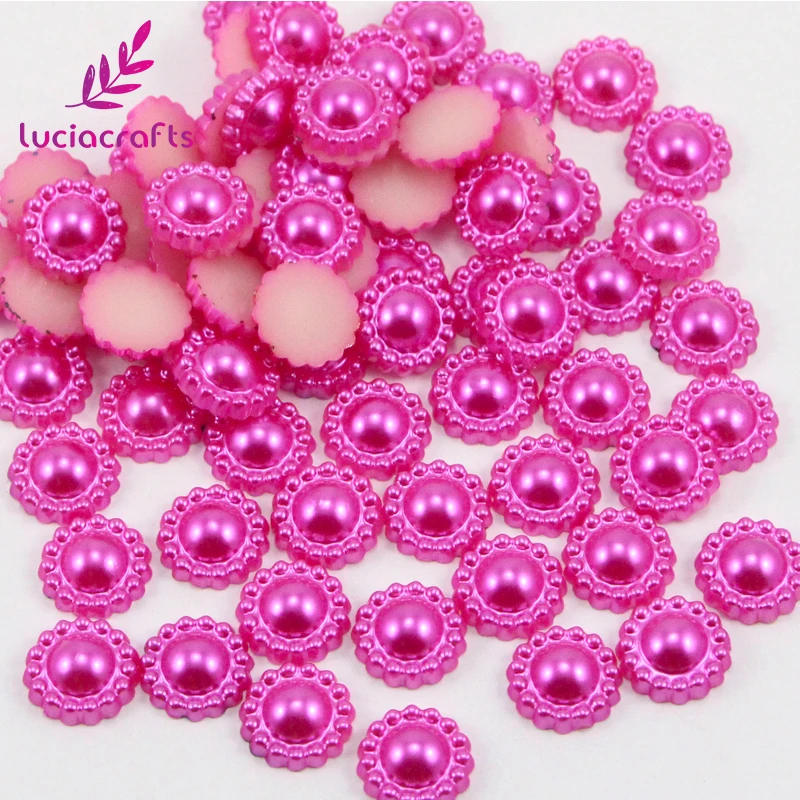 Lucia crafts 10 мм 72 шт цветок полукруглый искусственный жемчуг ABS Flatback цветок полимерные бусины DIY украшения F0308