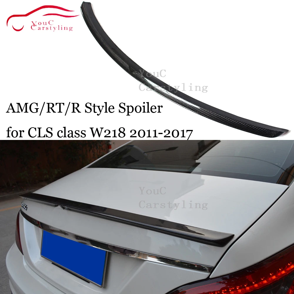 

W218 AMG RT R Style Carbon Fiber Rear Spoiler Wing for Mercedes CLS Class C218 Sedan 2011 - 2017 Trunk Boot Lip CLS350 CLS400