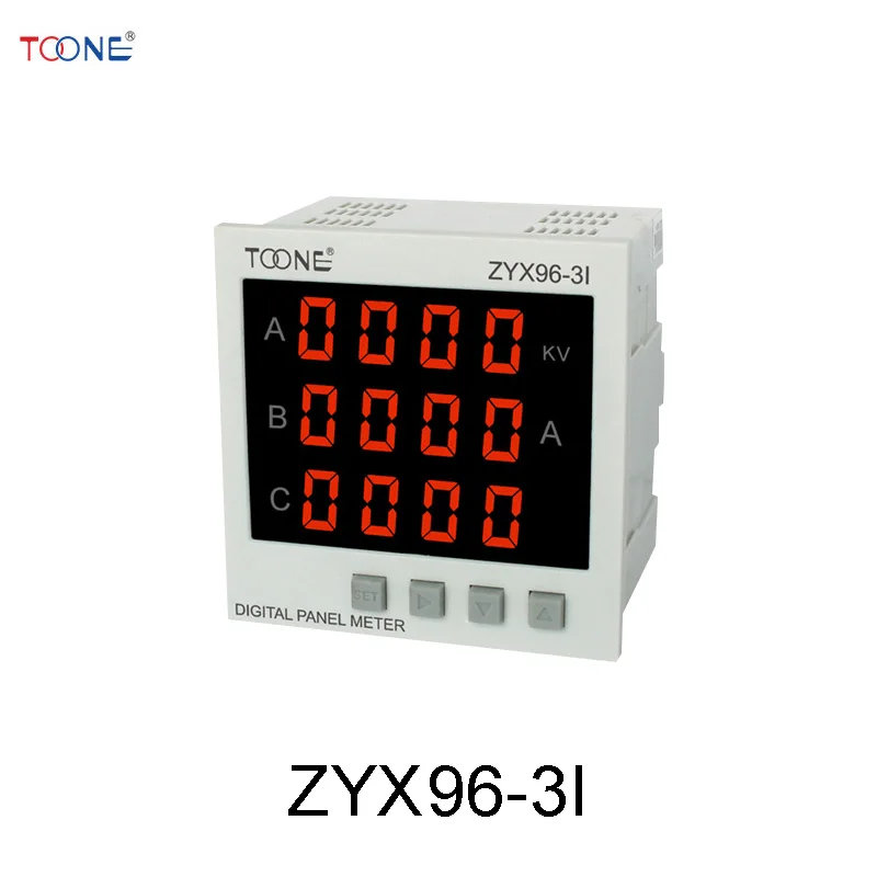 Трехфазный цифровой дисплей интеллектуальный амперметр ZYX96-3I/SX96 * 96 |