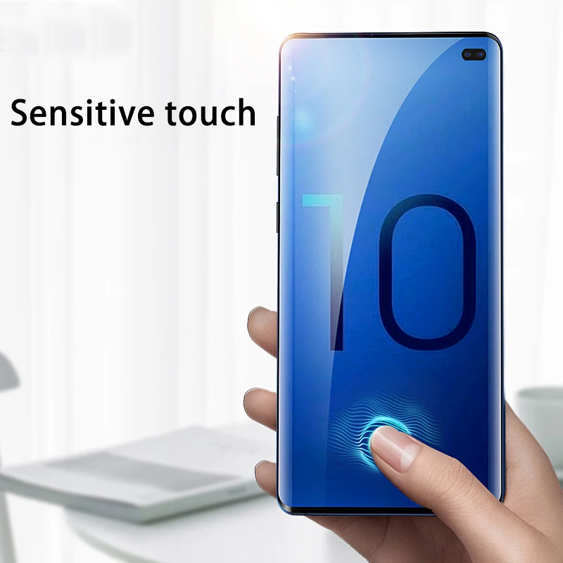 100 шт 3D УФ нано жидкий экран протектор для Galaxy S10 Plus закаленное стекло Полный Клей для Galaxy S10 S8 S9 разблокировка отпечатков пальцев