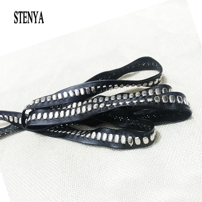 Ожерелье чокер из искусственной замши кожаные шнуры веревка с заклепками