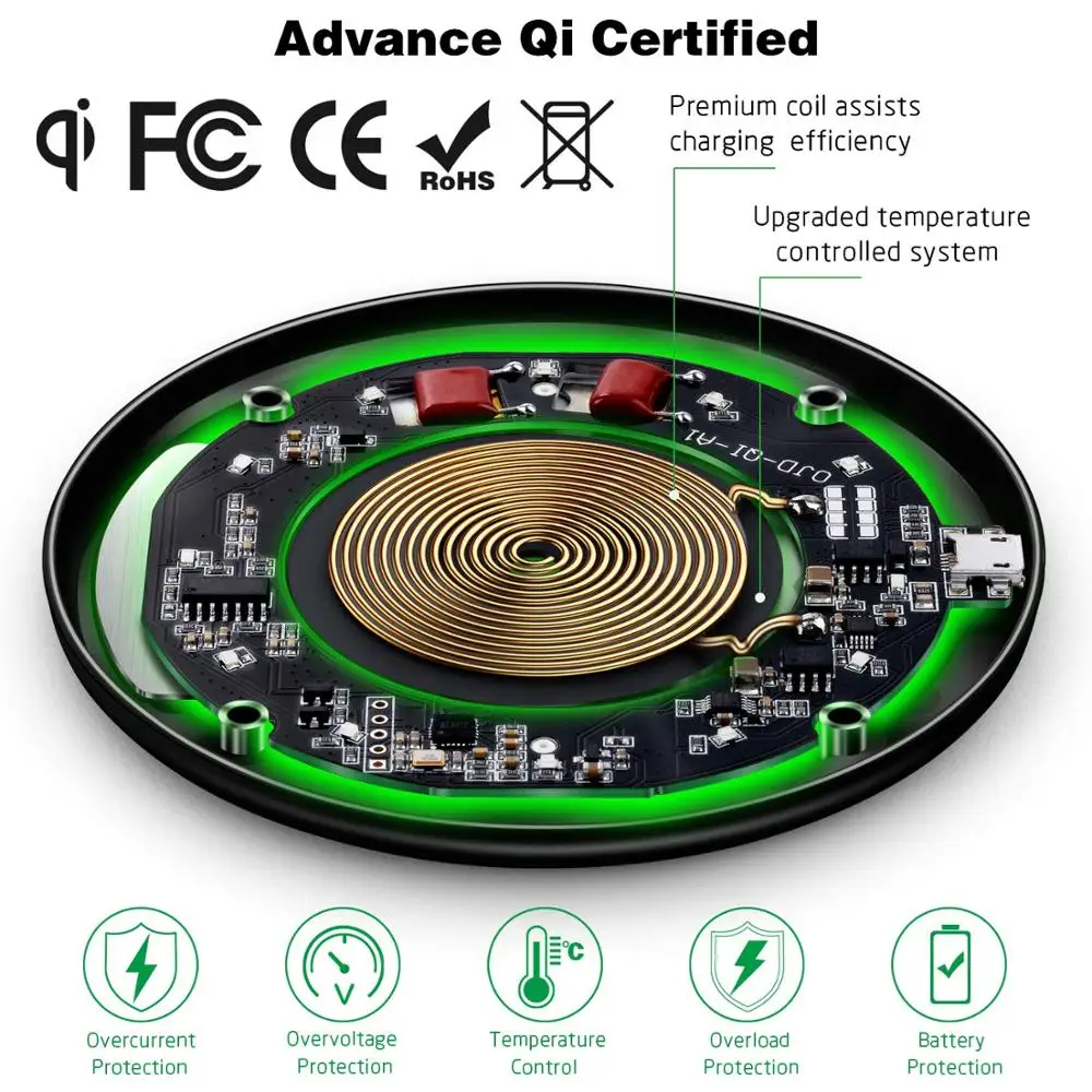 NTONPOWER Qi Беспроводное зарядное устройство приемник для iphone Android Быстрое