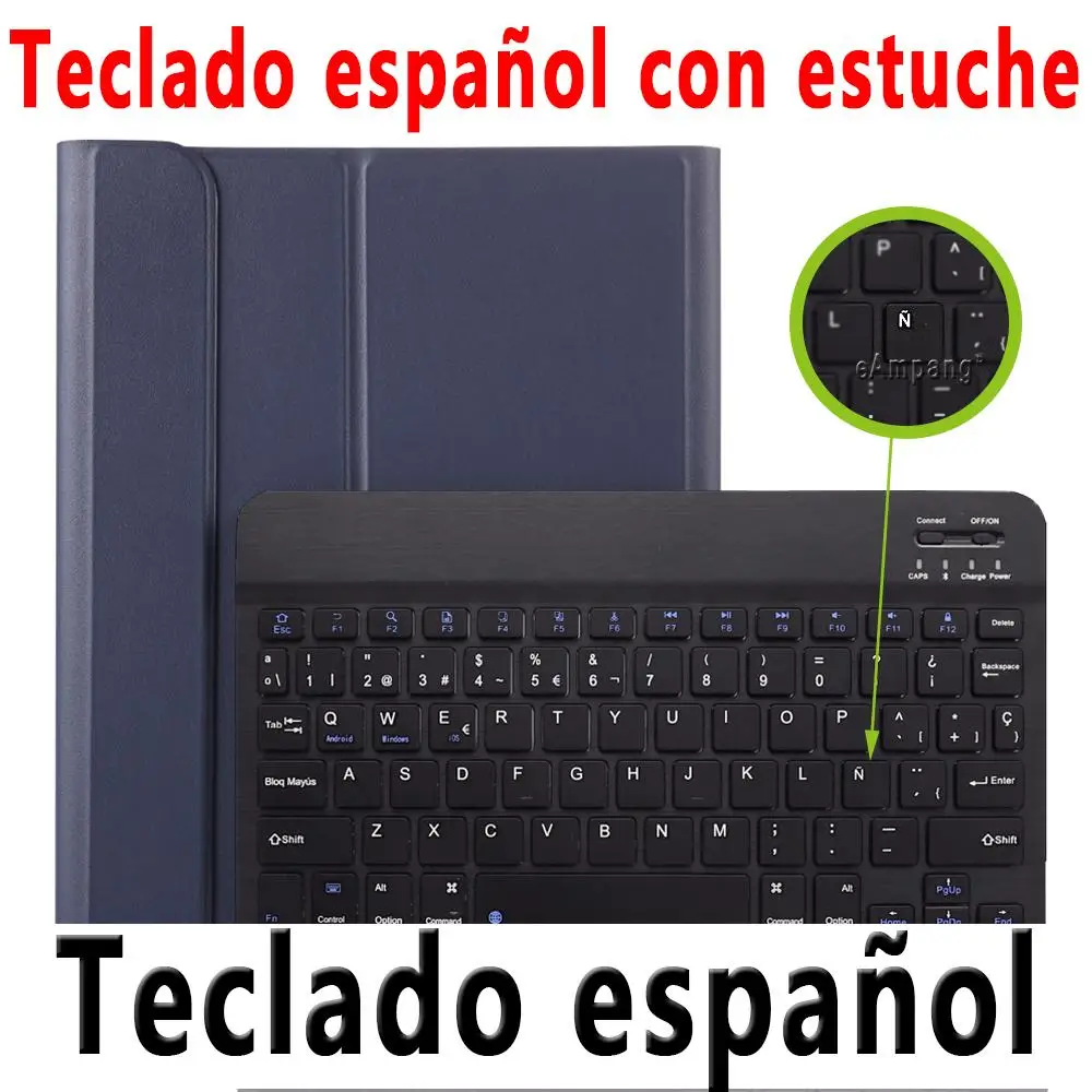 Spanish Keyboard Чехол с клавиатурой для Apple iPad Pro 11, чехол a1989, A80, A2013, A1934, тонкий кожаный чехол, Bluetooth клавиатура с карандашом - Цвет: Spanish Keyboard